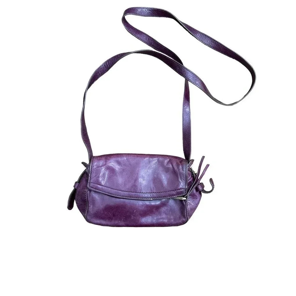 Women's Purple Super Soft Leather Shoulder Strap Crossbody Purse‎ Handbag